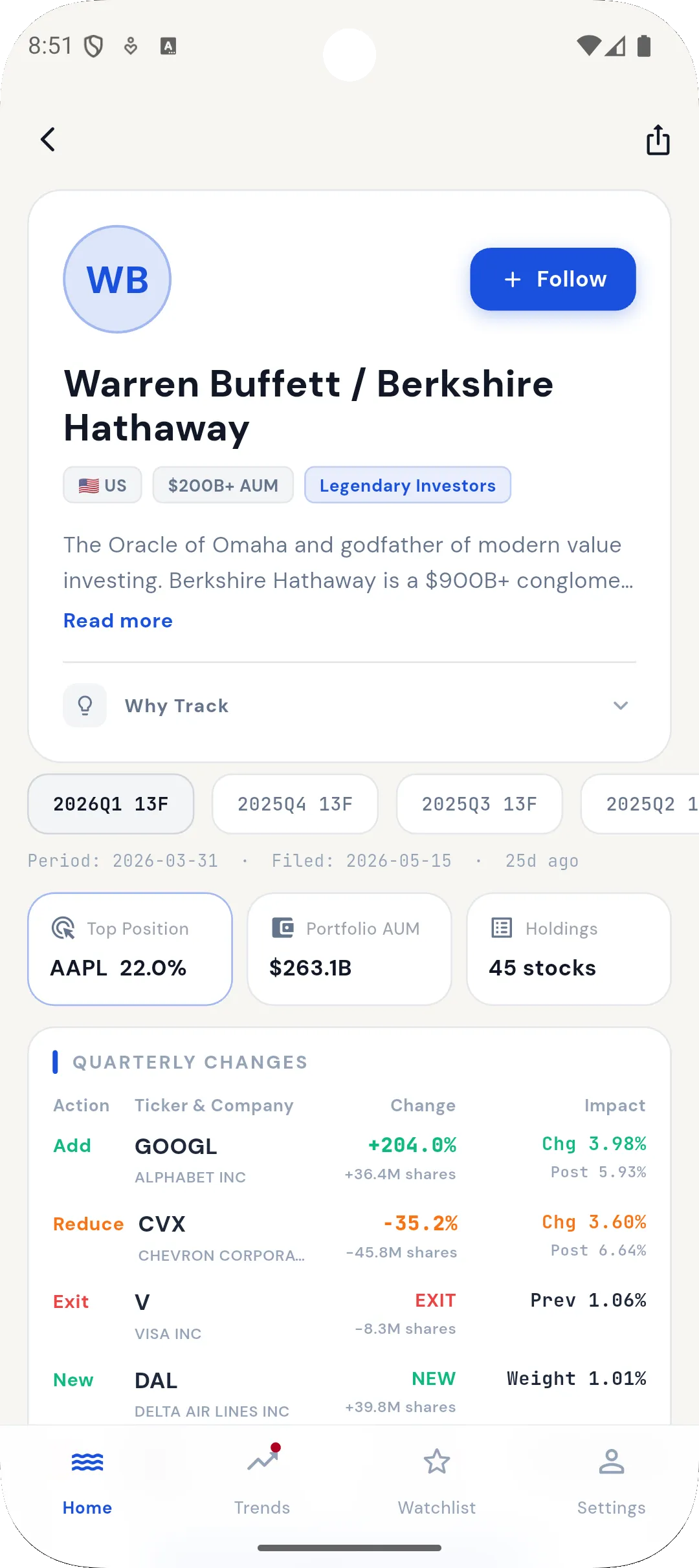 Whalex app screen
